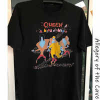 Queen Queen Rock Band Vintage Cotton Print Short Sleeve T-Shirt Men and Women Freddie Mercury