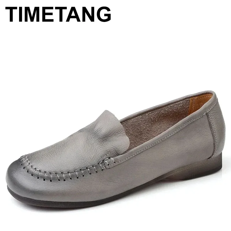 

Женские лоферы из натуральной кожи, 2024, роскошные женские туфли без шнуровки на низком каблуке с мягкой подошвой, обувь для мам на толстом каблуке, женская обувь