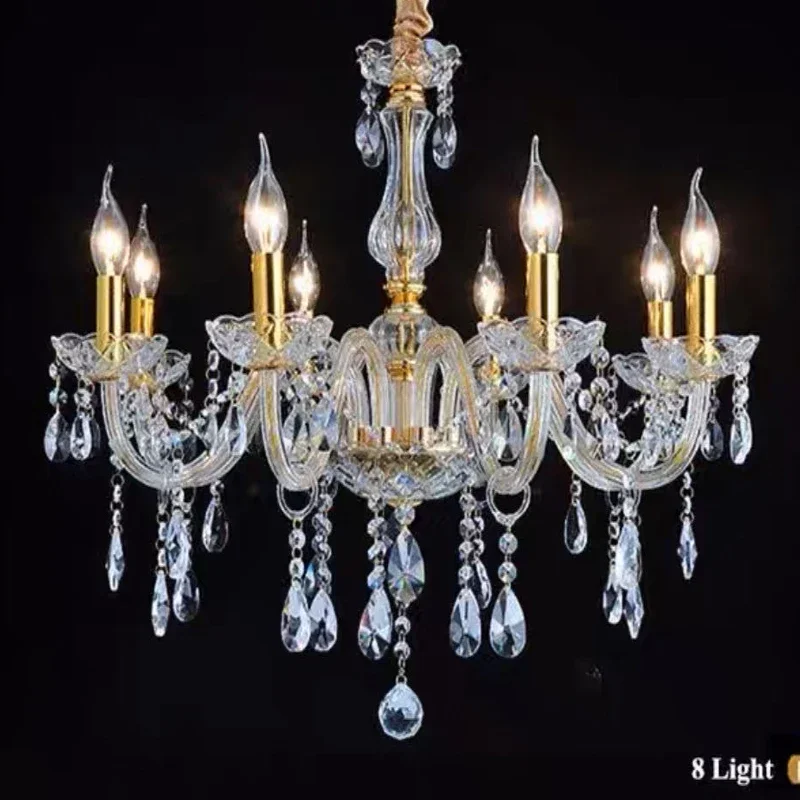 شمعة الحديثة 2025 بريق كريستال 6 الأسلحة الثريا كريستال الثريا المعلقات ضوء السقف إضاءة ديكوريّة الأجهزة #4
