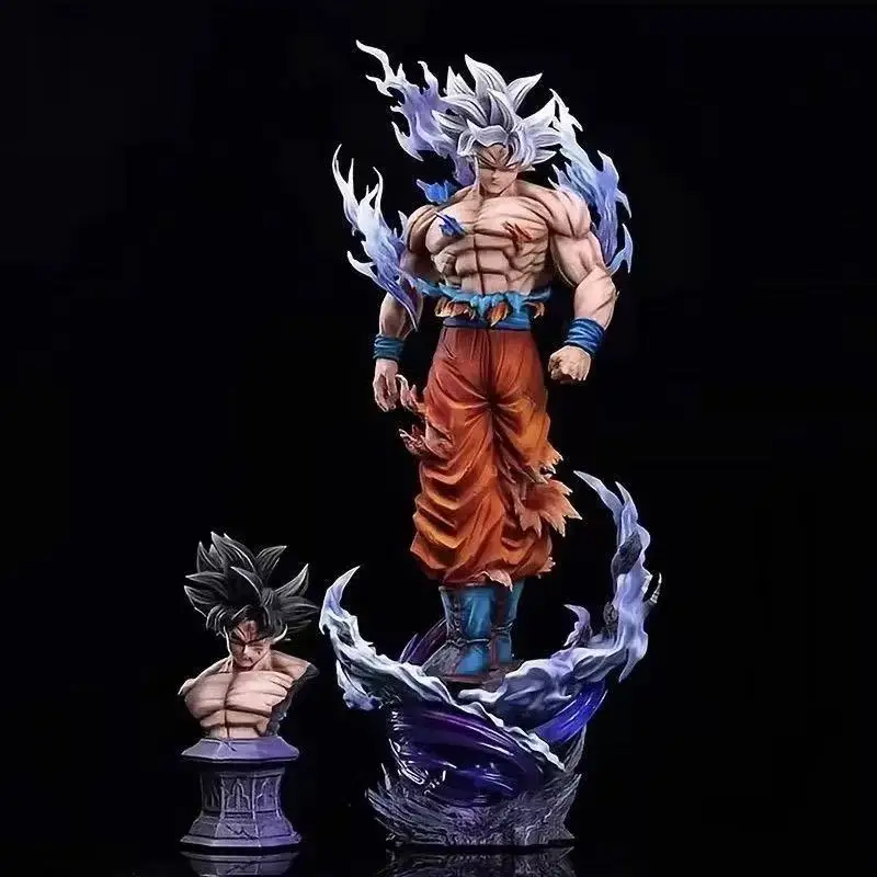 Dragon Ball Super Ultra Instinct Son Goku Figure 21cm 1/8 Scale GK Statue Battle Damage Goku With Special Effects Base Anime Fig view 2
