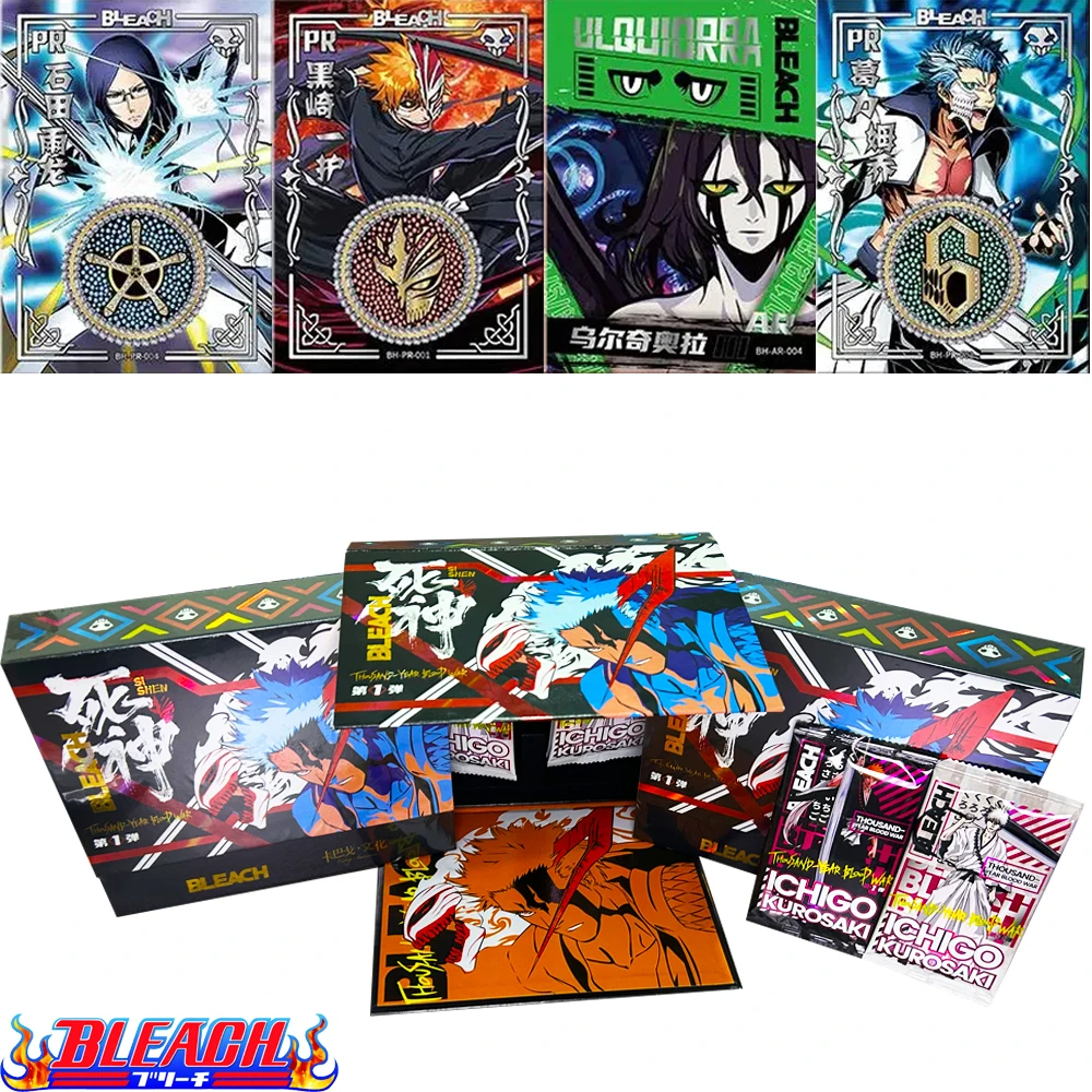 Bleach collectible Cards Wholesales 4 Box Full Set Original Collection Characters Anime Games Card Box Children Birthday Gift