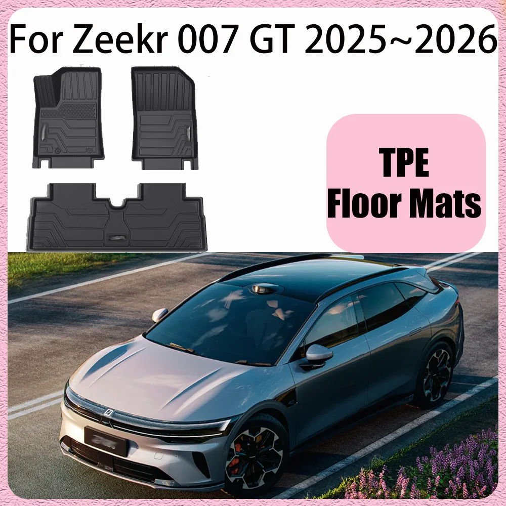 

Для Zeekr 007 GT 2025 ~ 2026 автомобильные коврики из ТПЭ с левым рулем, водонепроницаемые ковры, защита от царапин, аксессуары для интерьера