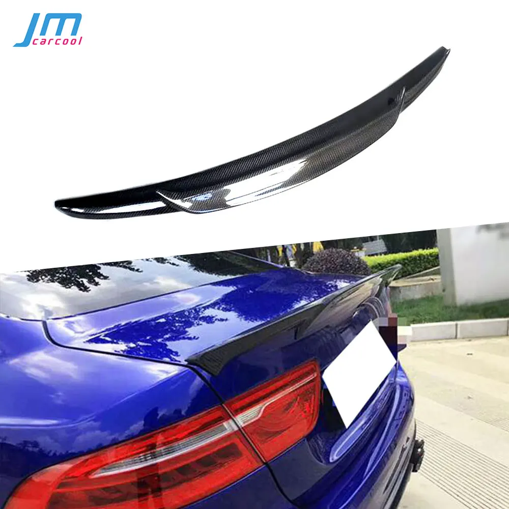 For Jaguar XF XFL 2016-2020 Rear Spoiler Real Carbon Fiber Boot Trunk Trim Wings FRP
