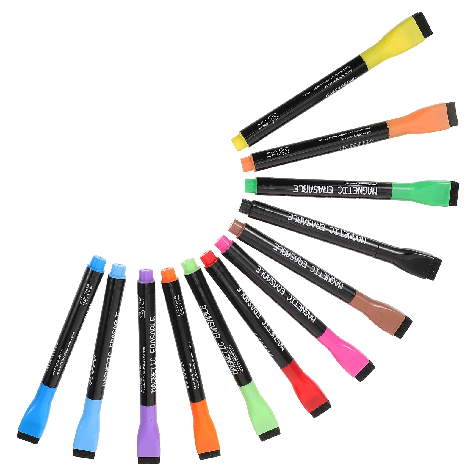 

12 Colors Children Magnetic Whiteboard Pens Fine Tip Dry Erase Markers Chalk Markers Painting Drawing Pens Household
