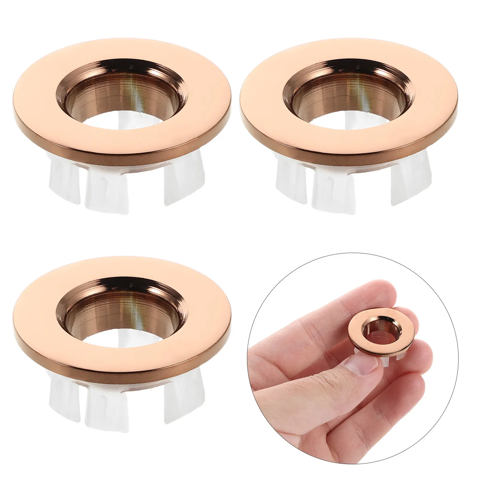 

6Pcs Universal Sink Overflow Cover Cap for 23-25Mm Basin Hole Stylish Trim Drain Seal Leakproof Bathroom Kitchen Washbasin