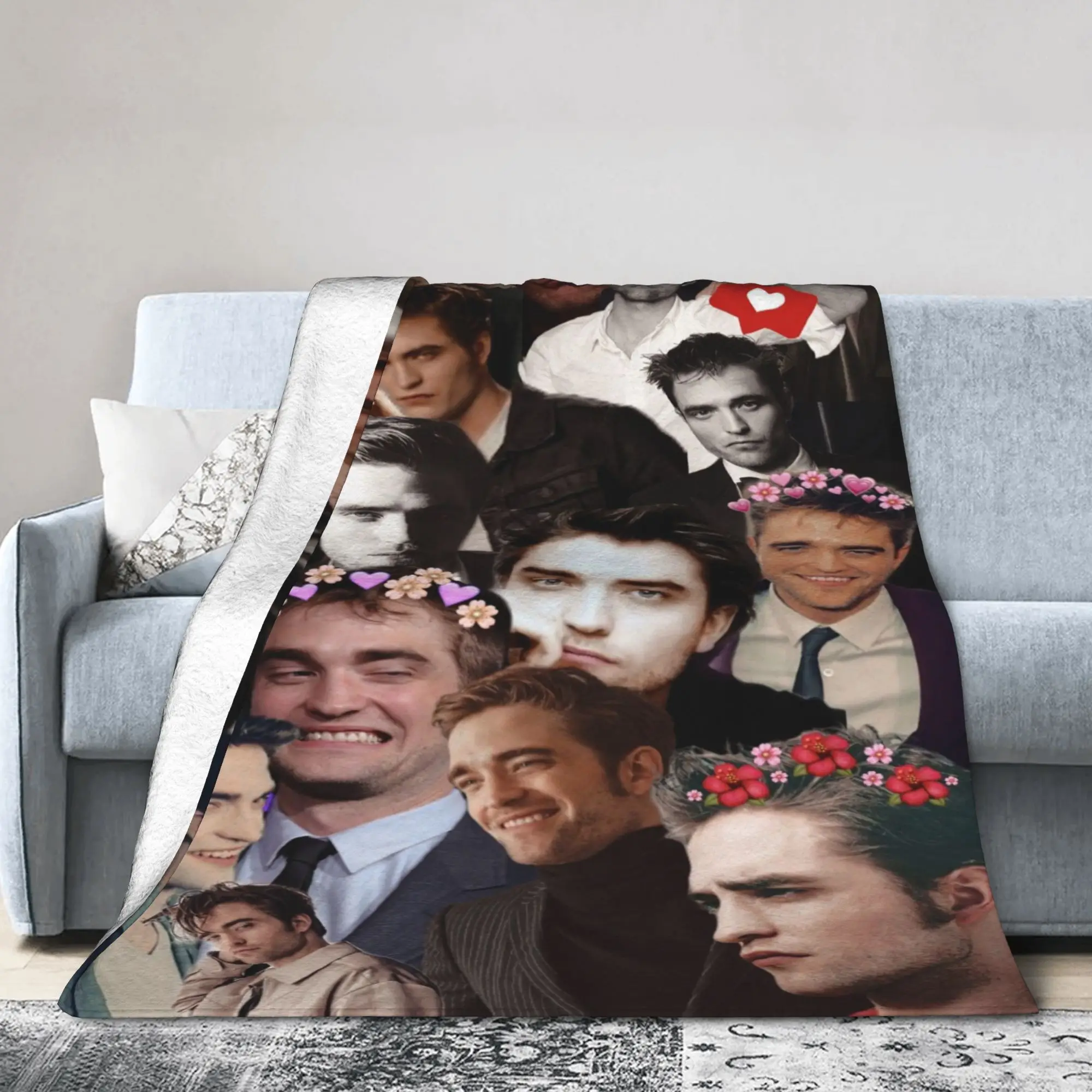 Robert Pattinson Knitted Blanket The Twilight Saga Flannel Throw Blankets Summer Air Conditioning Ultra-Soft Warm Bedspreads
