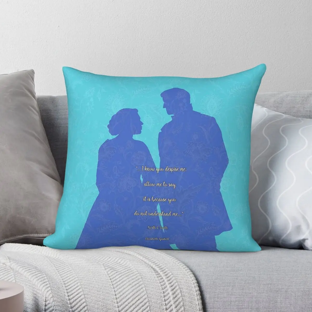 North And South Quote Square Pillowcase Polyester Linen Velvet Pattern Zip Decor Sofa Seater Cushion Cover