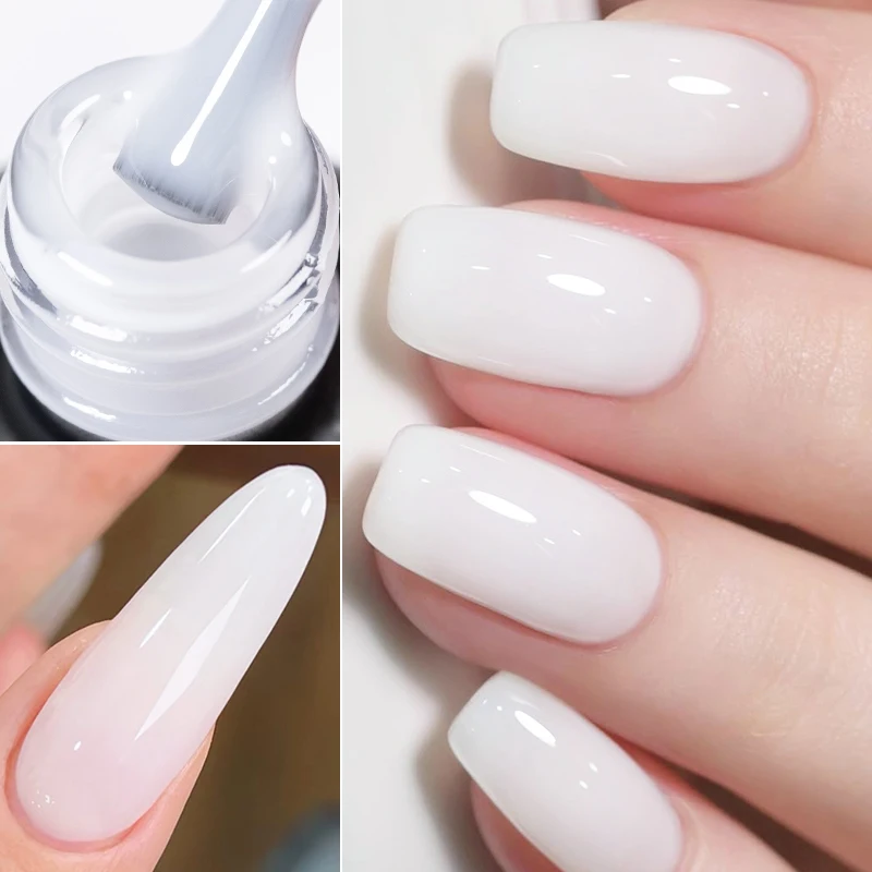 Awstorg 15ml gel de unha branco leitoso em uma garrafa semi permanente uv/led prolongamento rápido verniz gel arte de unha manicure