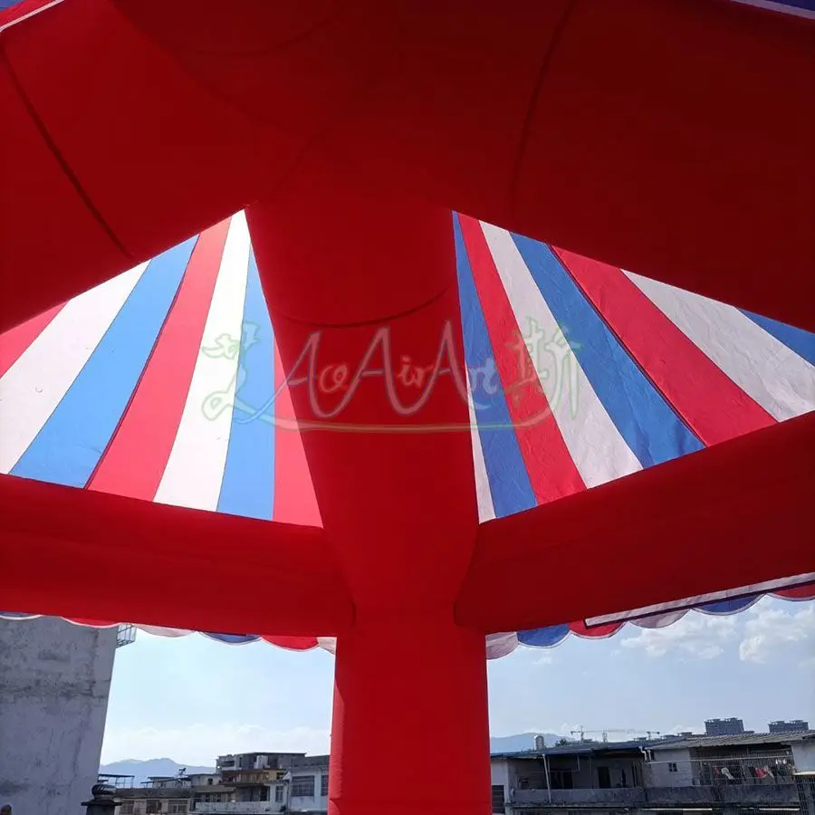 Tente Gonflable Rouge, Blanche et Bleue, Stand de Crème Glacée, Stand de Bonbons Gonflable pour Kiosque de Marchand à Vendre