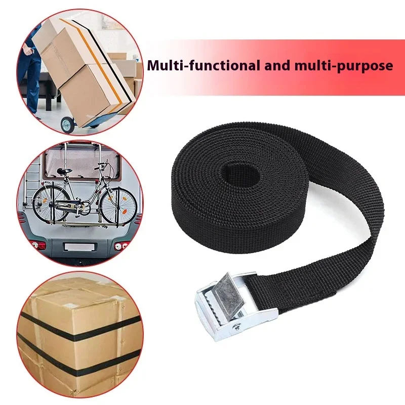 1 متر-5 متر مشبك التعادل أسفل حزام البضائع الأشرطة لسيارة دراجة نارية مع مشبك معدني حبل للسحب حزام سقاطة قوي لحقيبة الأمتعة #3