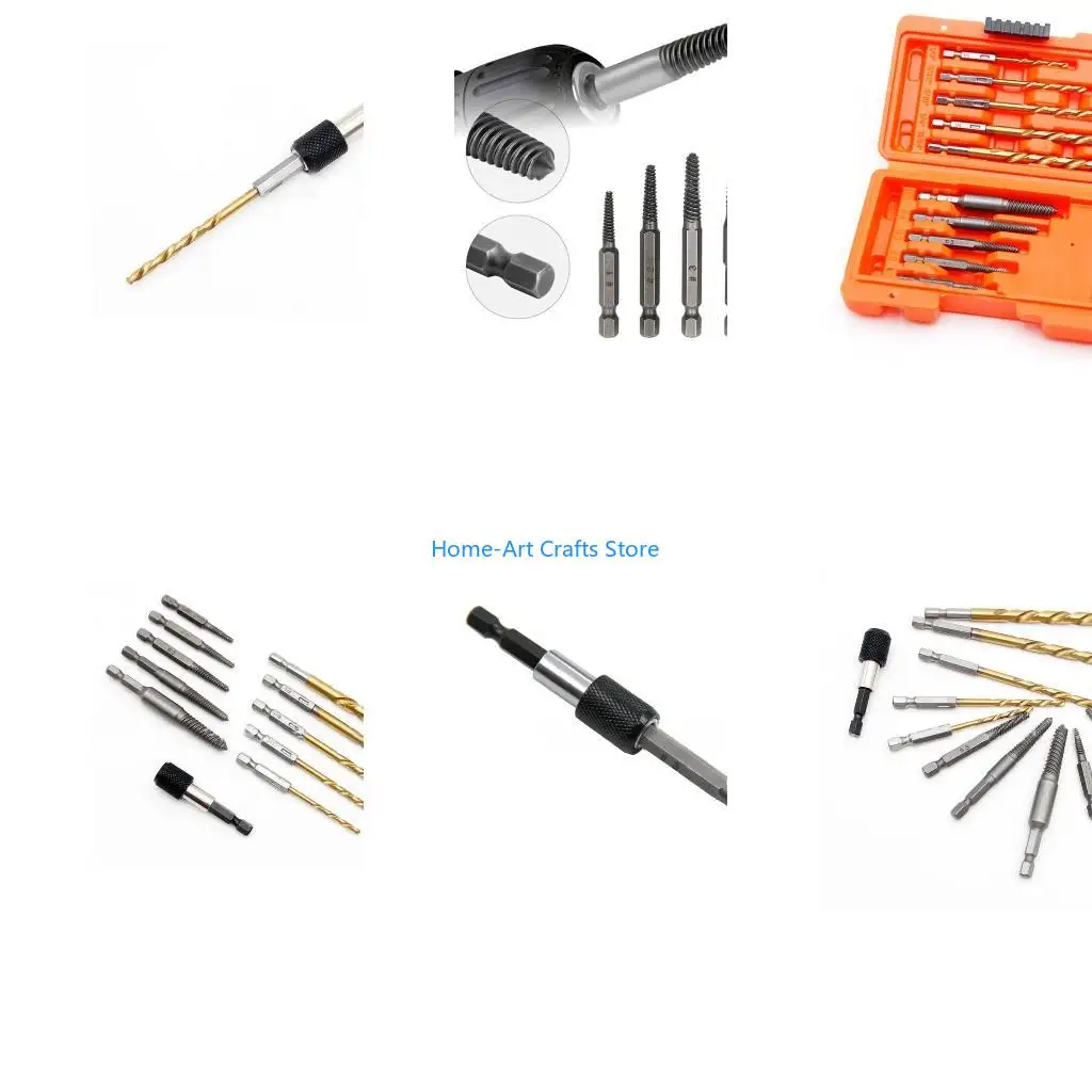 Y3NA Screw Extractor & Twist Drill Bit Set Broken Bolt Remover Easily Remove Stripped Damaged Screws Drill Bit for Repairs