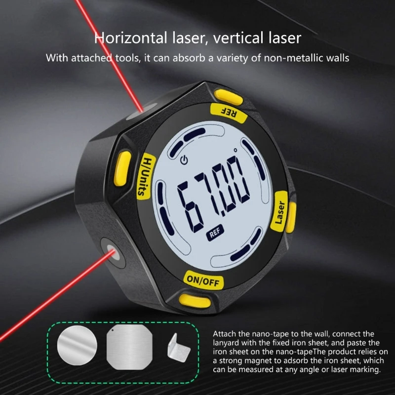 Digital Angles Finder, Electronic Level Lasers, USB Rechargeable Digital Level Box Protractor Inclinometer