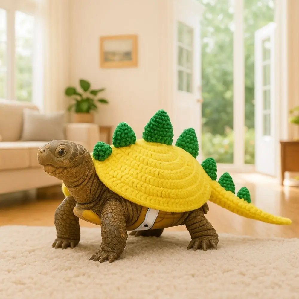

Funny Cartoon Turtle Knitted Sweater Warm Adjustable Turtle Costume Dinosaur Tortoise Outfit Small Animal