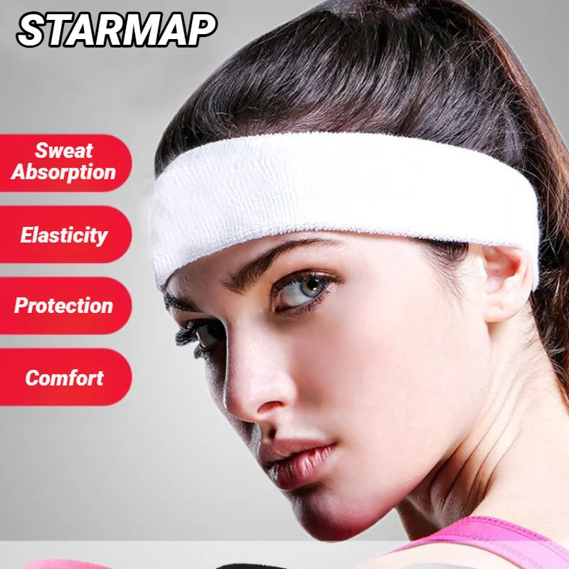 Outdoor Sweat Sports  Elastic Cotton Hairband Fashion Headbands For Women Men Solid Running Fitness Yoga Hair Bands Stretch