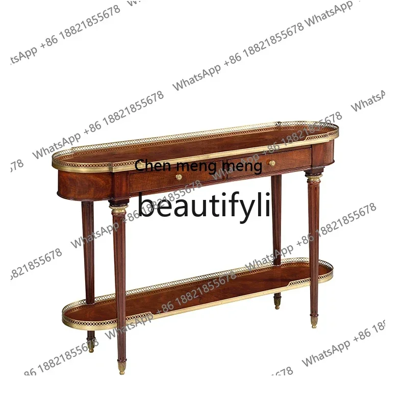 D178  A few English-style villa mahogany porch cabinets on the back of the large sofa, European-style storage decorative cabinet