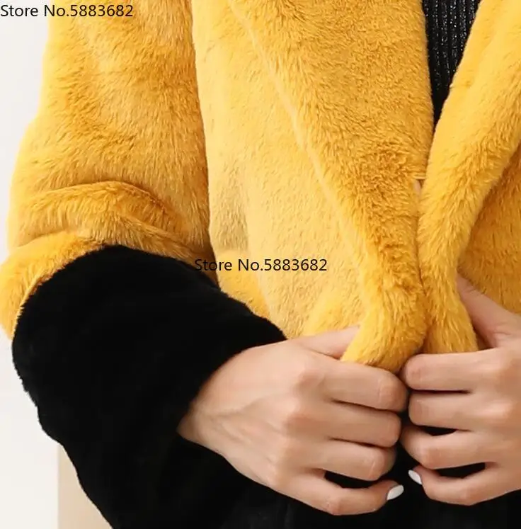 2023 New Winter Thick Long Warm Faux Fur Coat Women Plus Size Faux Fur Jacket Luxury Winter Fur Coats