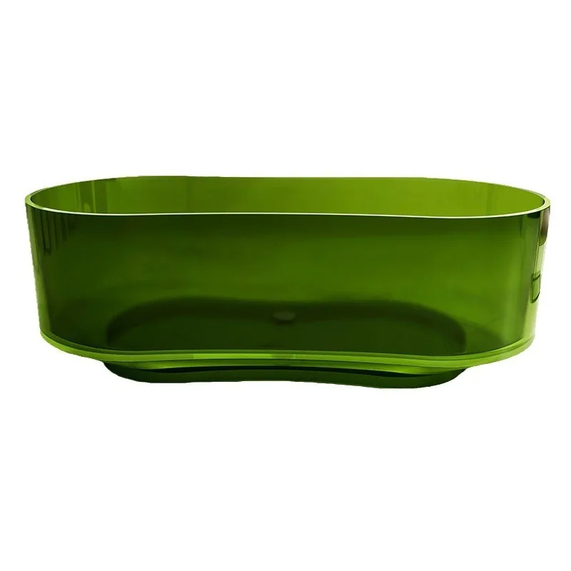 Transparent resin bathtub, home independent hotel bed and breakfast colored crystal, oval Internet celebrity bathtub