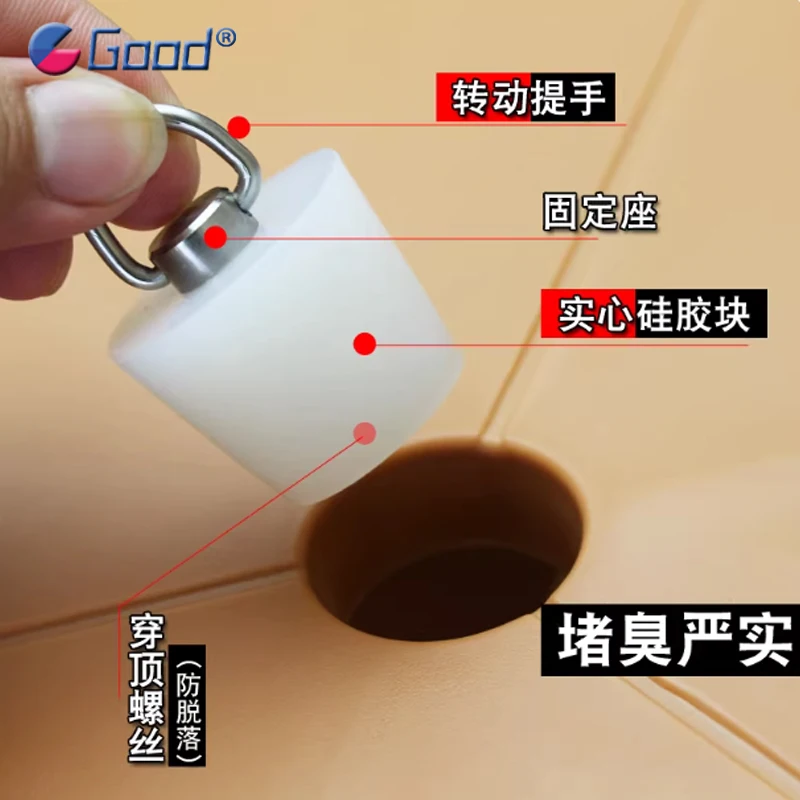 

Силиконовая заглушка-уплотнитель для напольного слива с D-образным подъемным кольцом и ручкой из нержавеющей стали, диаметр 14-200 мм