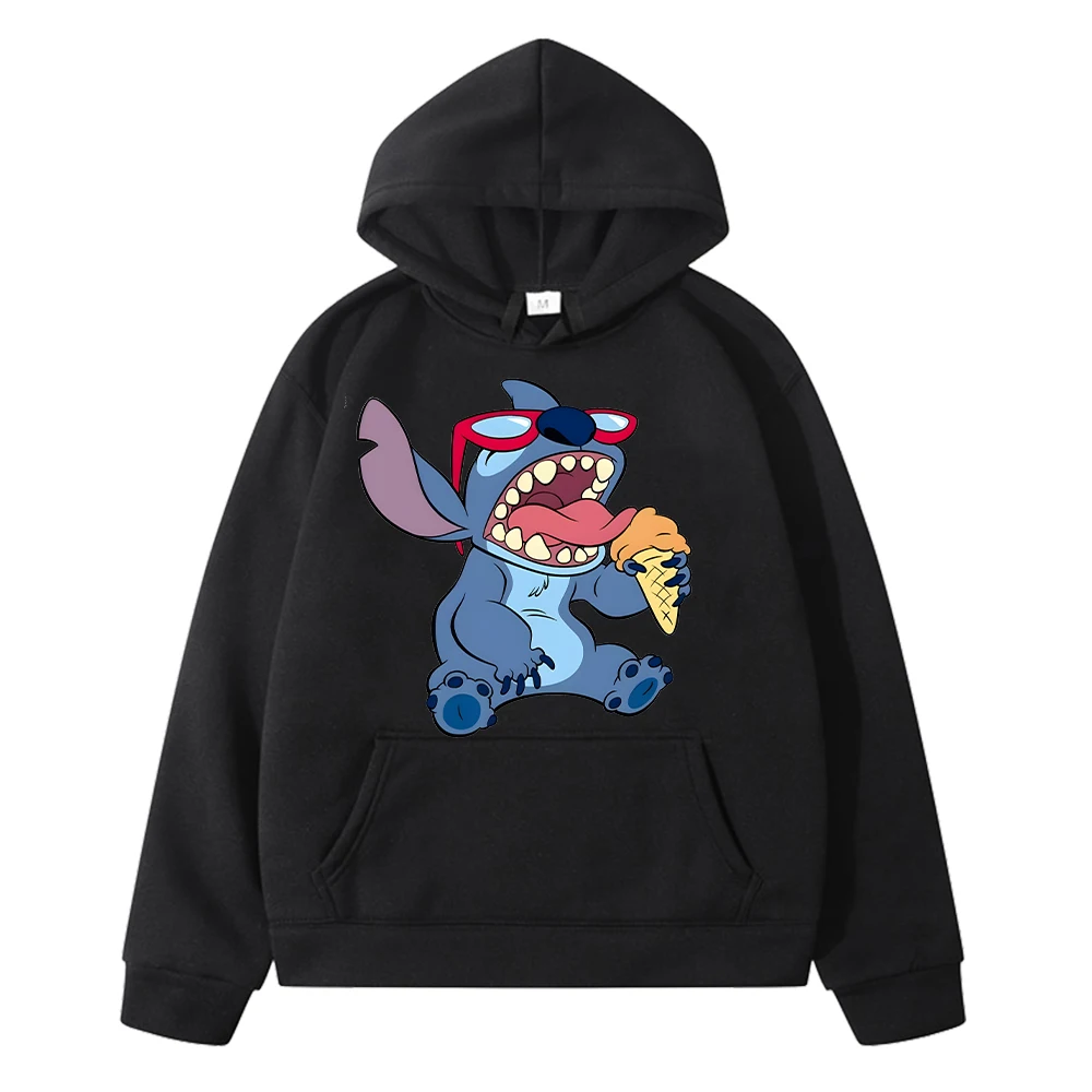 Halloween anime bluza z kapturem Disney chłopiec pulower kurtka y2k sudadera Stitch Kawaii bluzy jesień bluza polarowa ubrania dla dzieci dziewczyny