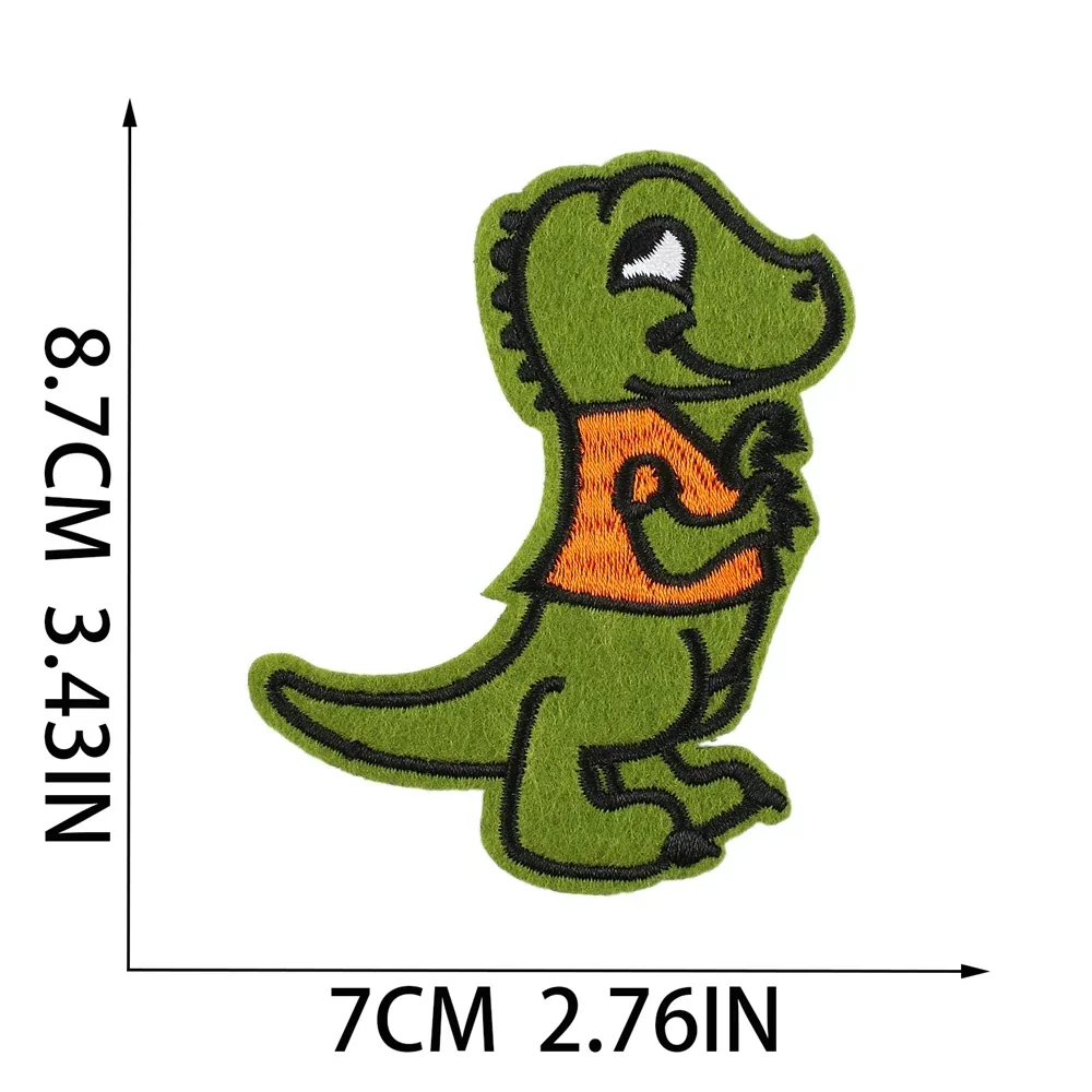 Patch Bordir Besi Pada Patch untuk Pakaian Saku Pakaian Dinosaurus Stiker Kain Jahit Perekat Termal Applique Melebur