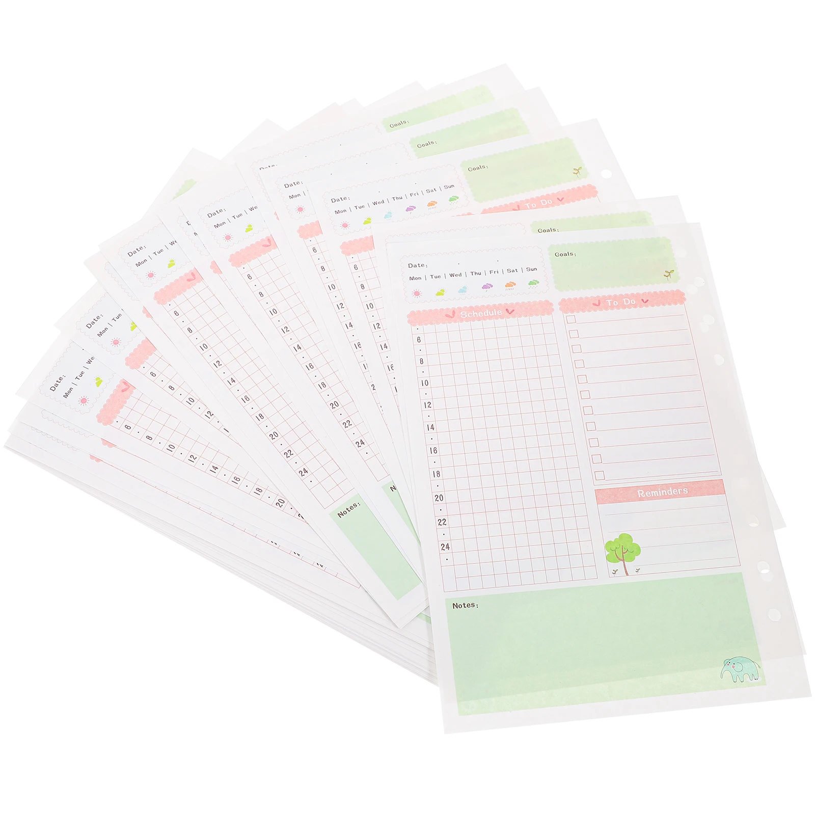 

2pcs A5 Paper Refills 6 Ring Binder Inserts Smooth Writing Sheets for Traveler Notebook Office Use Planner Paper Refills Lined