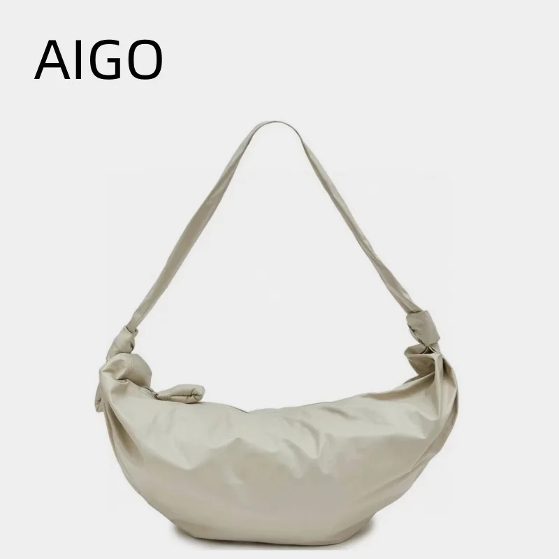 

AIGO Niche Design Croissant Dumpling Bag Soft Leather Crossbody Shoulder Bags for Women Underarm Bolsas Niche Bolsos Mujer