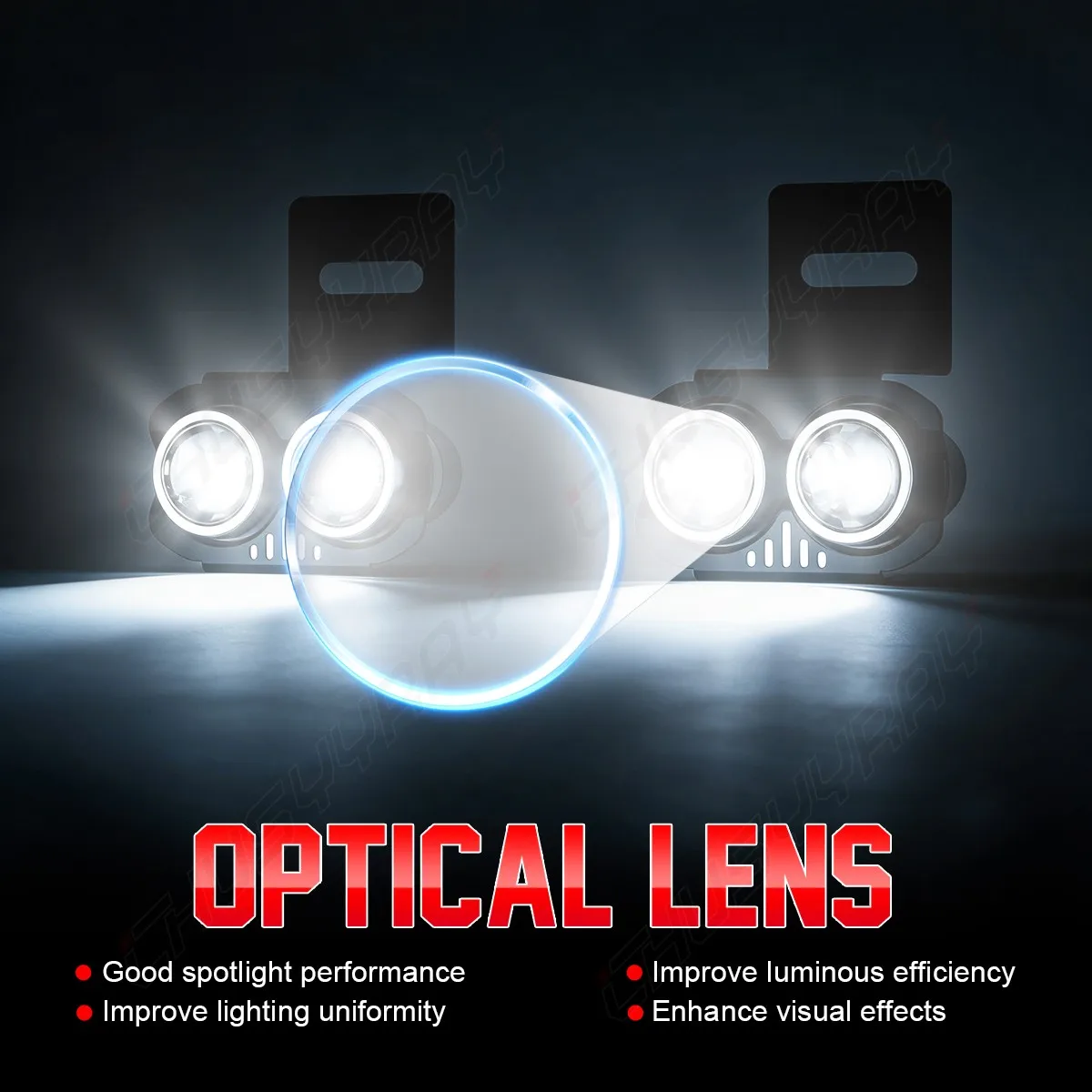 ChuSyyRay 2Pcs General Motors License Bracket LED Lamp IP68 Waterproof Plate Fog Lights Bumper License LED Work Light for Truck SUV, Tahoe Silverado Sierra 1500 2500HD Bull Bar view 3