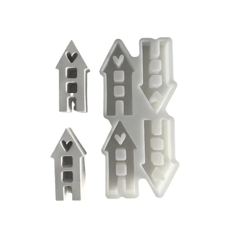 Mini House Silicone Ornament Mold 1Pc 3D House Insert Mould DIY Resin Gypsum Plaster Casting Home Decor Handmade Craft Tool