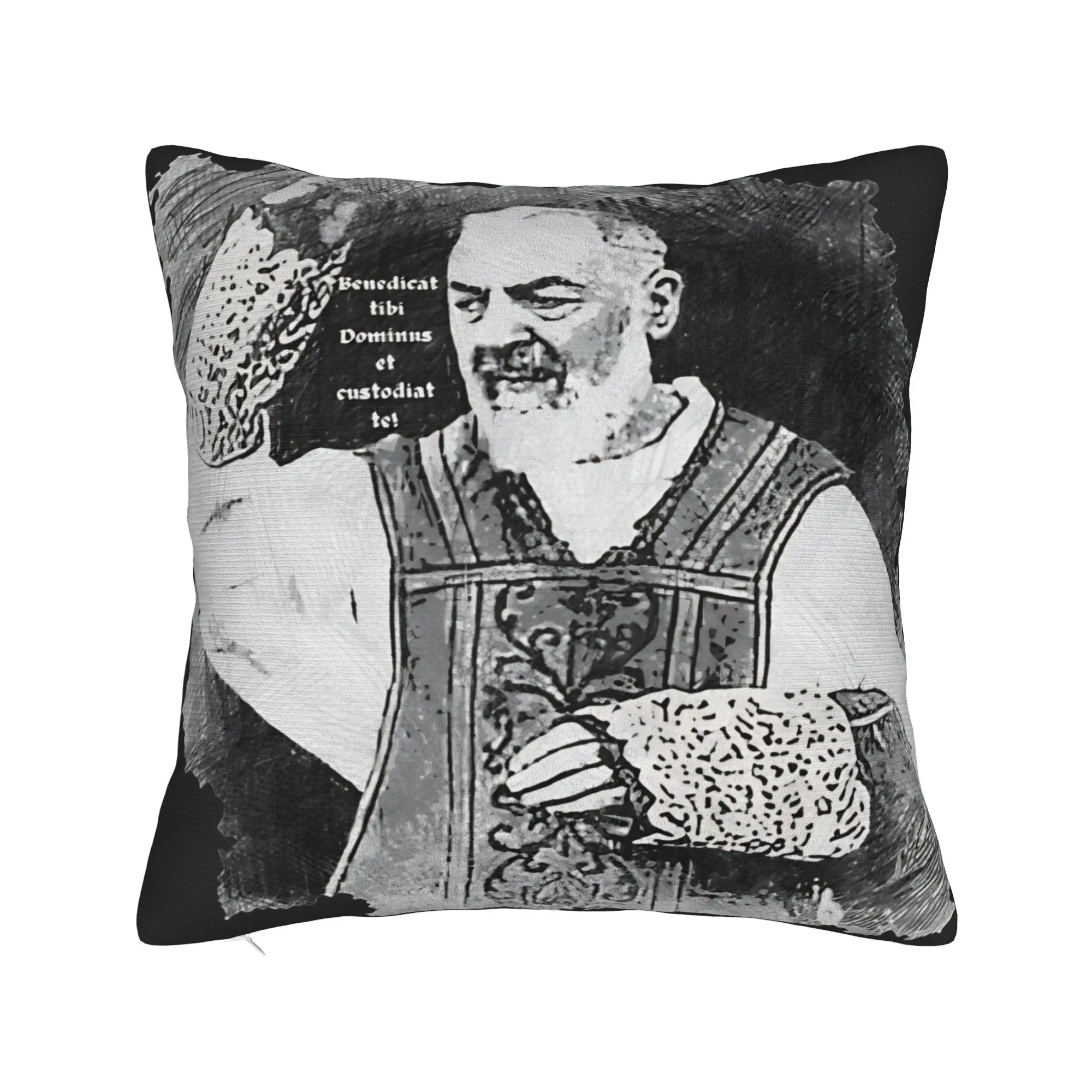 Pillow Case Padre Pio Of Pietrelcina Soft Stay With Me Pillow Cover For Sofa Couch Bed Living Room Cute Funny Pillowcases