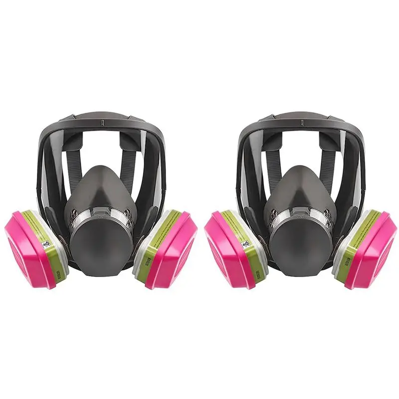 

ABZZ-2X Full Face Respirator Mask, 6800 Reusable Respirator Mask With Filters, Anti-Fog, Organic Vapor Respirator