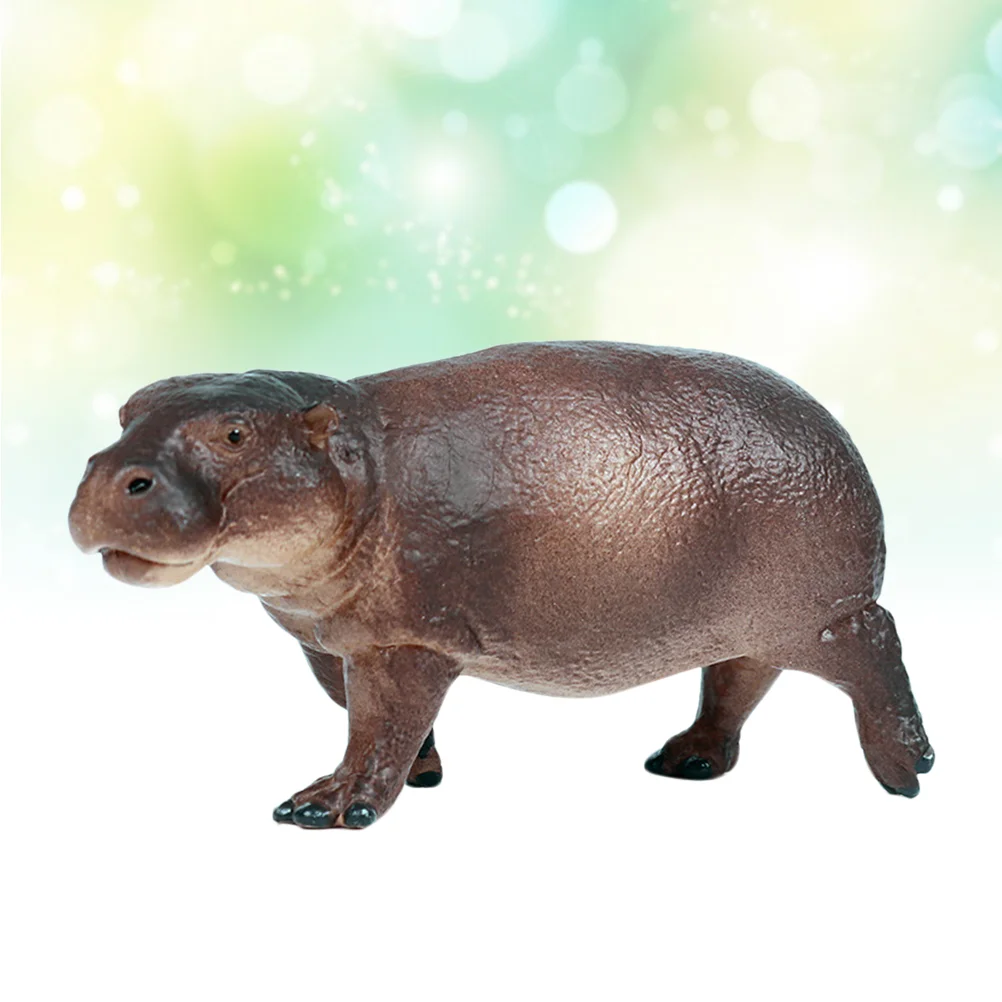 1PC Simulation Hippo Ornament Plastic Animal Model Decorative Party Prop Desktop Adornment for Home Shop