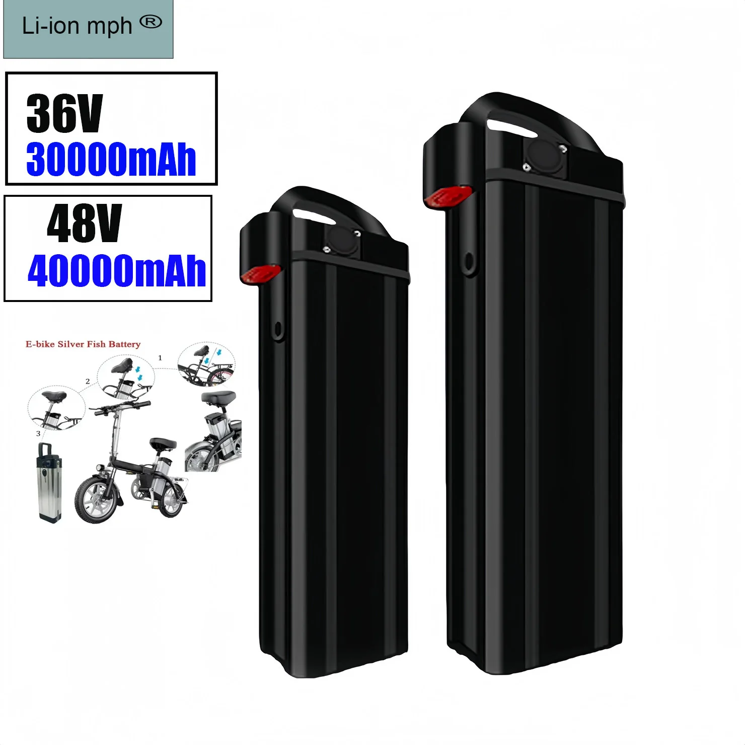 48V Original  Haiba New 40Ah 20Ah Li-ion 18650 Battery for 750W, 1000W, and 1500W Motors  with Charger and BMS Protection Plate