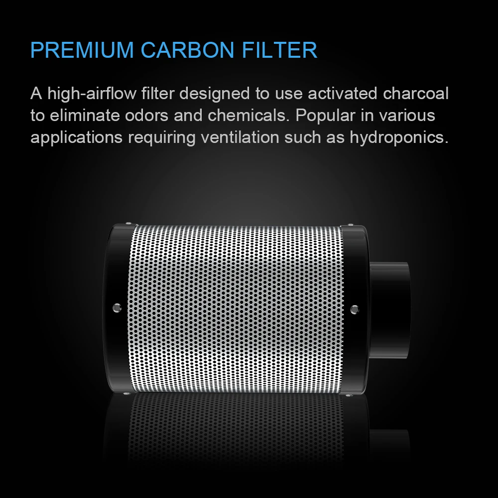 Activated Carbon Filter 4 5 6 8 10 12inch for Indoor Hydroponic Plant Grow