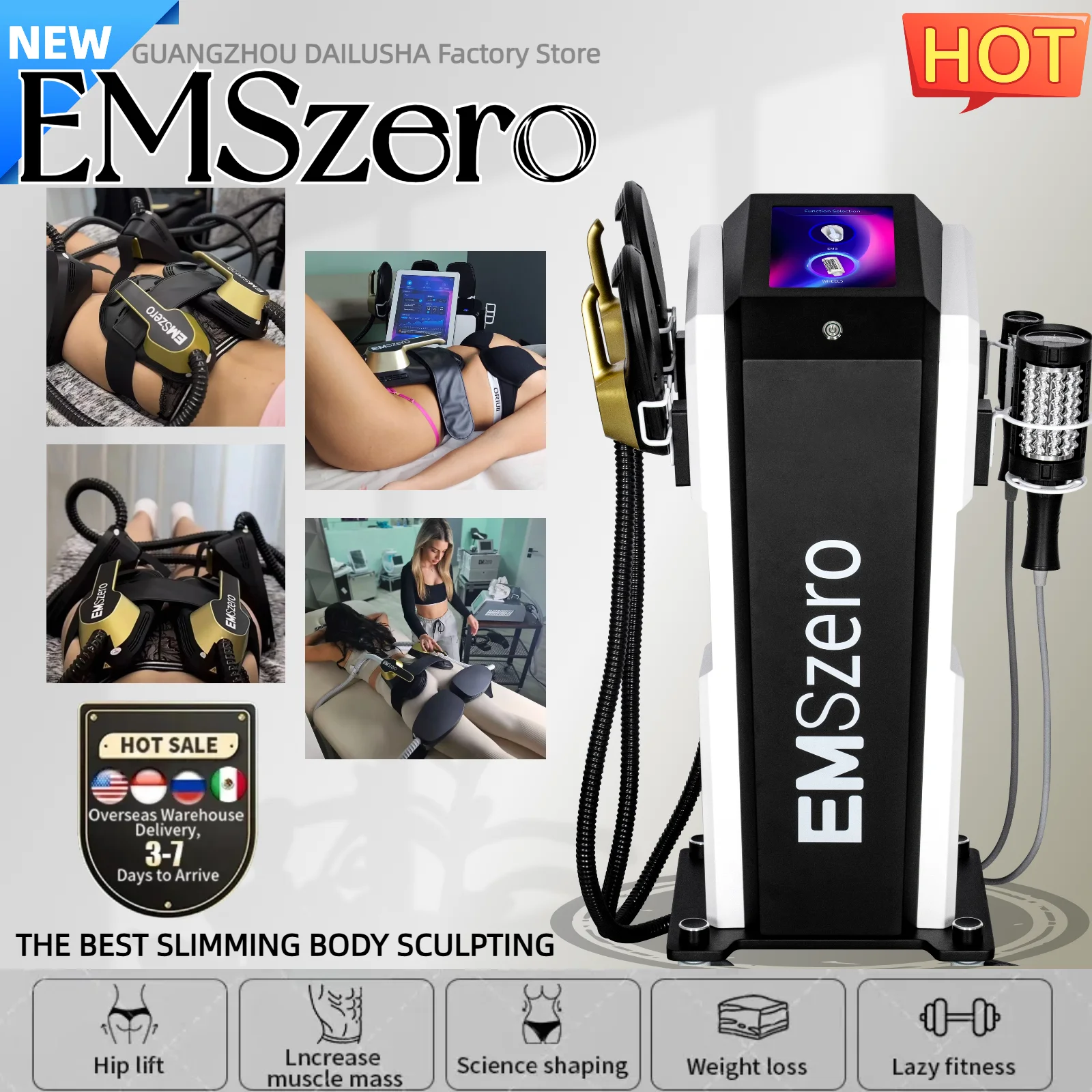 

ProfessionalMyoslim EMS RF Roller 2 in 1 HI-EMT Muscle Toning Body Slimming Fat Burner Body Sculpting Beauty Machine for Salon