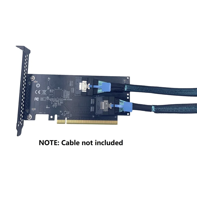 2Port PCIE 4.0 16X To Slimsas SFF-8654 Adapter Card SFF-8654-8I SFF8654 Riser Card Graphics Card External Expansion Card