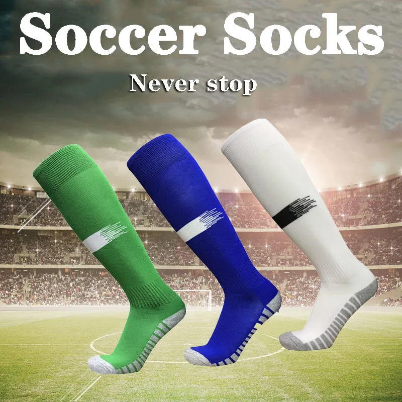 Adults Kids Sport Soccer Socks World Style Men Knee High Breathable European Football Club Training Running Long Stocking Sock