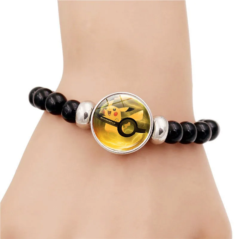 Pokemon Pikachu Kawaii Bracelet Cartoon Creative Beaded Bracelet Secondary Anime Character Hand Fashion Jewelry Accessories