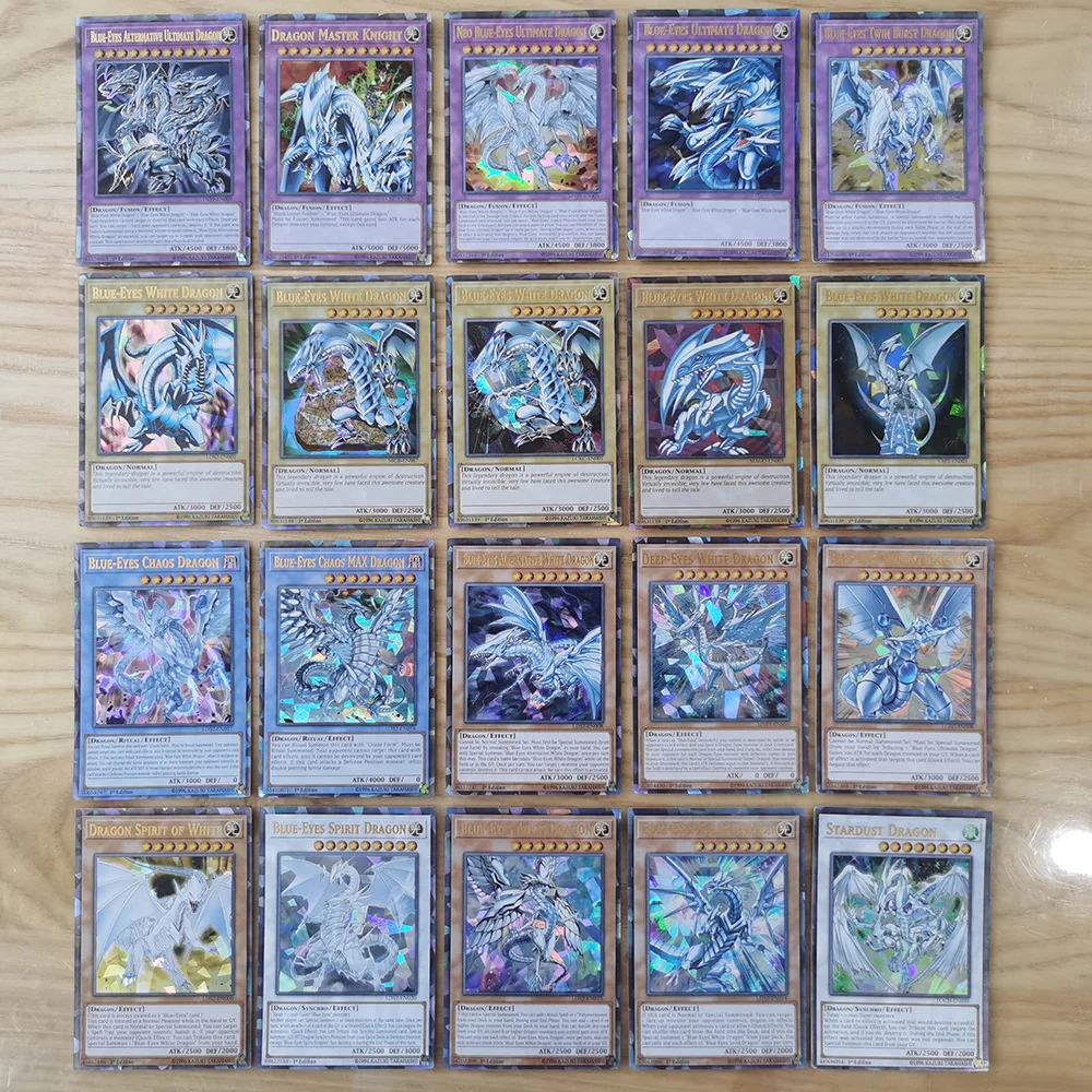 Yugioh Cards with Tin Box Yu Gi Oh Card  Holographic English Version Golden Letter Duel Links Game Card Blue Eyes Exodia