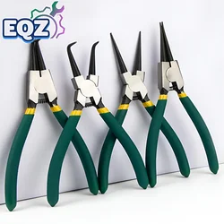 1/4pcs 7 Inch Circlip and Snap Ring Pliers Internal External Straight Curved Retain Snap Ring Pliers