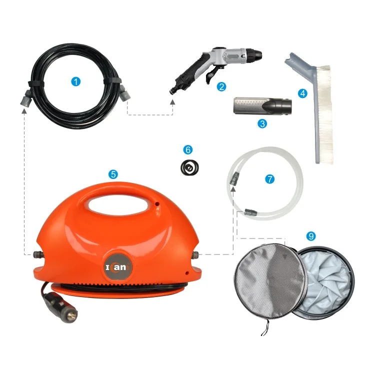 New arrival portable washer high pressure cleaner for car wash with 15L folding bucket and gun