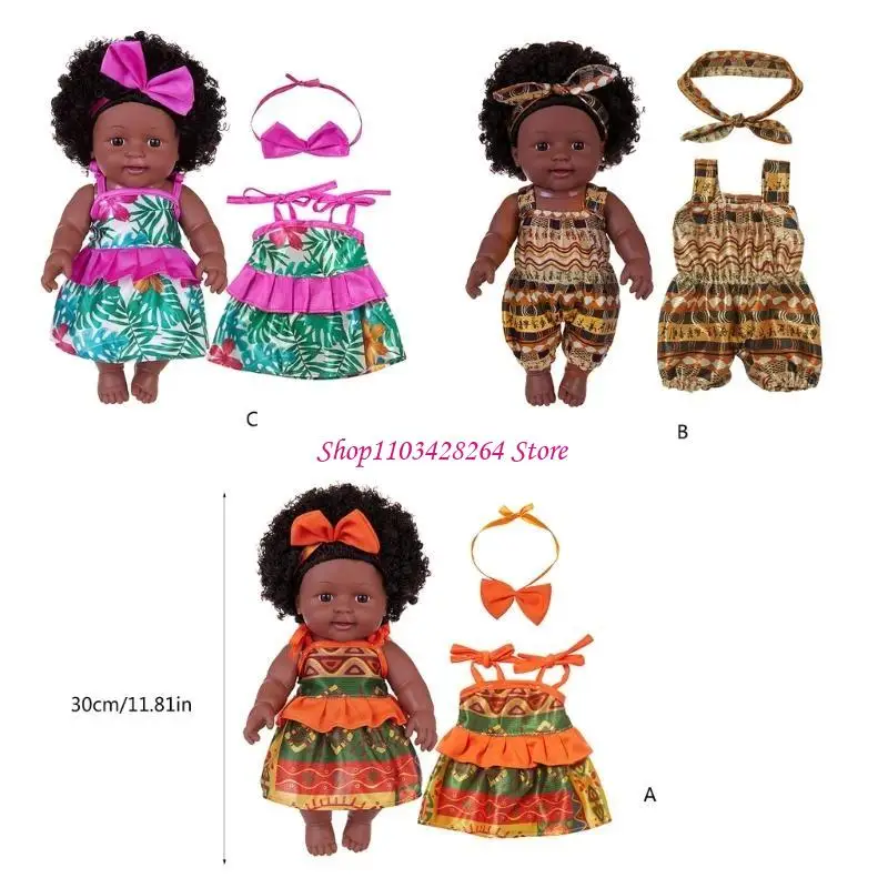 30cm verzamelpop Afrikaanse Reborns speelgoed wasbare peuters nieuwe ouder cadeau