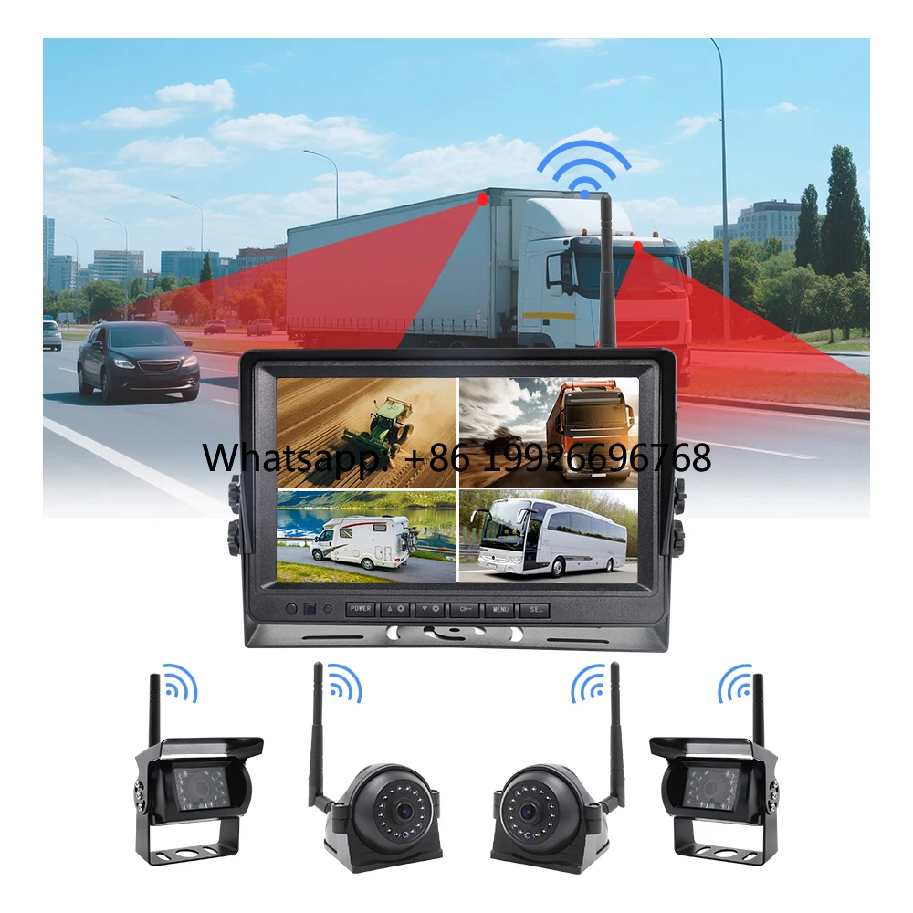 

9-дюймовая цифровая беспроводная система AHD для камер заднего вида для грузовиков, автобусов и других транспортных средств