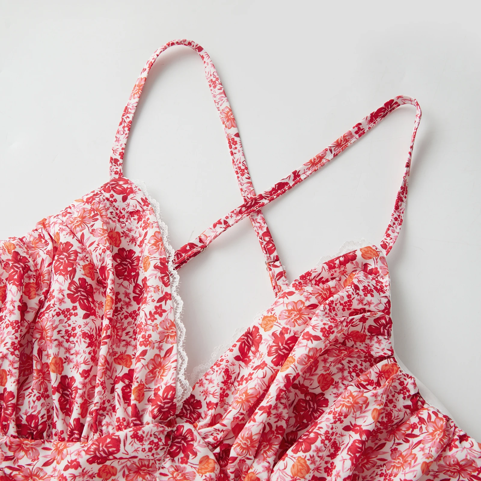 Vestido largo bohemio de verano para mujer, vestido largo con estampado Floral y tirantes finos, vestido informal sin mangas con cuello en V a la moda S M L