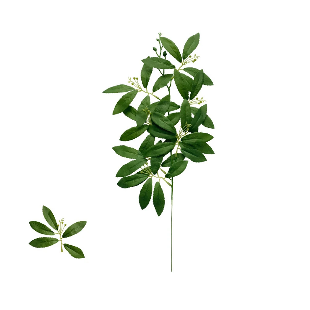 1PC Simulation Willow Eucalyptus Leaves Single Indoor Living Room Vase Flower Arrangement Decoration Supplies Wedding Bouquet