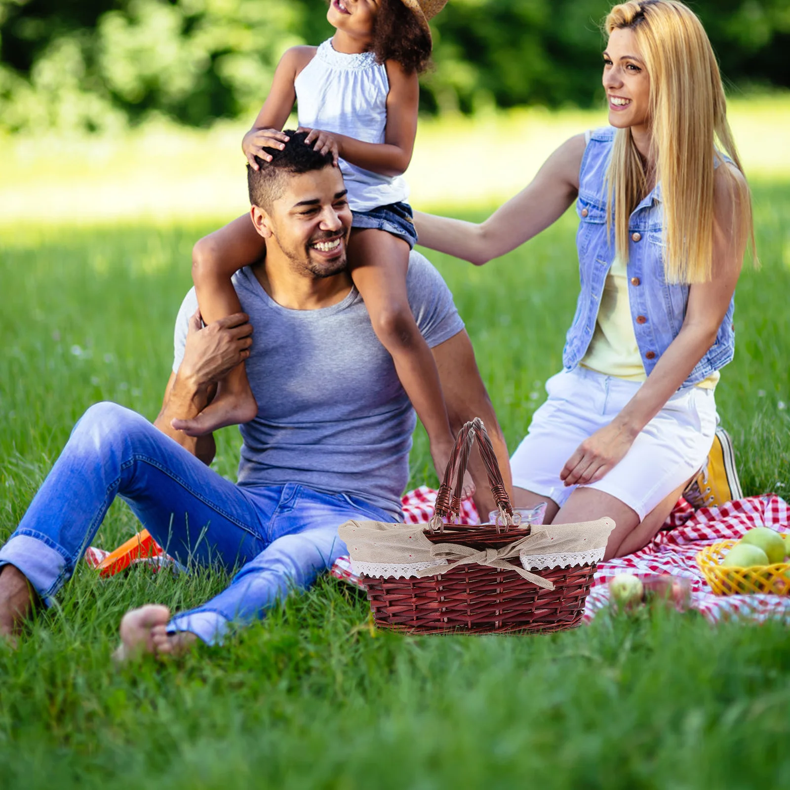 

Wicker Storage Basket Woven Baskets Premium Fruit Hand-made Flower Vegetable Outdoor Picnic Decorative Willow-Weaving