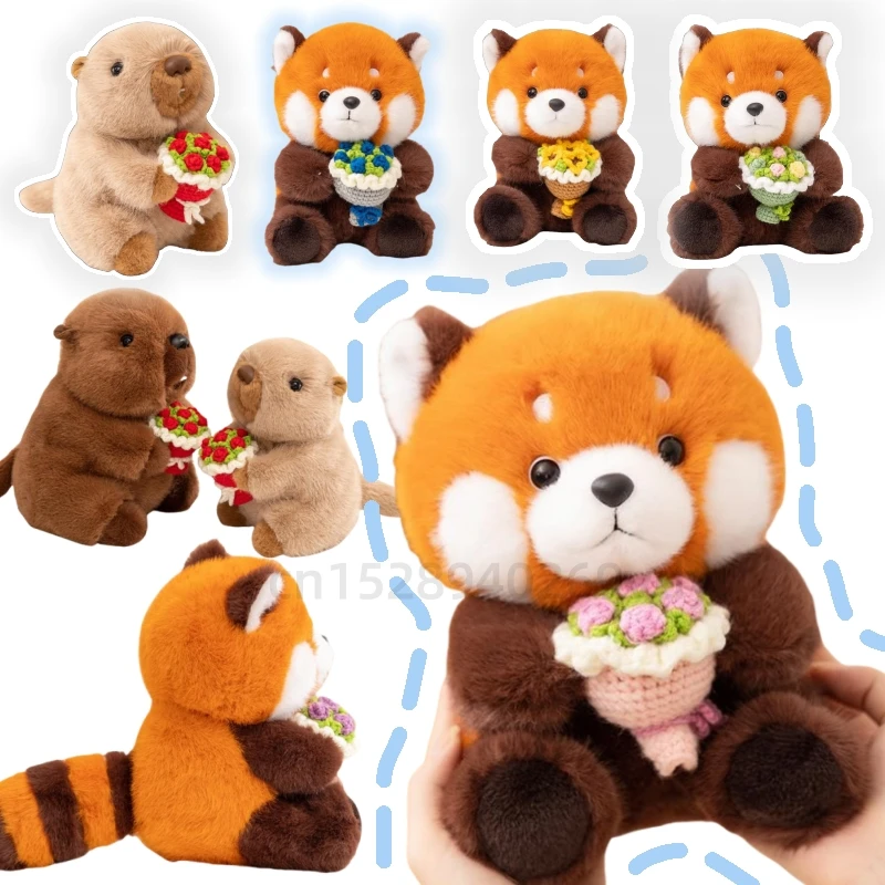 

Реалистичный енот, букет грунта, серия животных, плюшевая игрушка, очаровательная поза сидения, длинный хвост, комфортный детский подарок на Рождество
