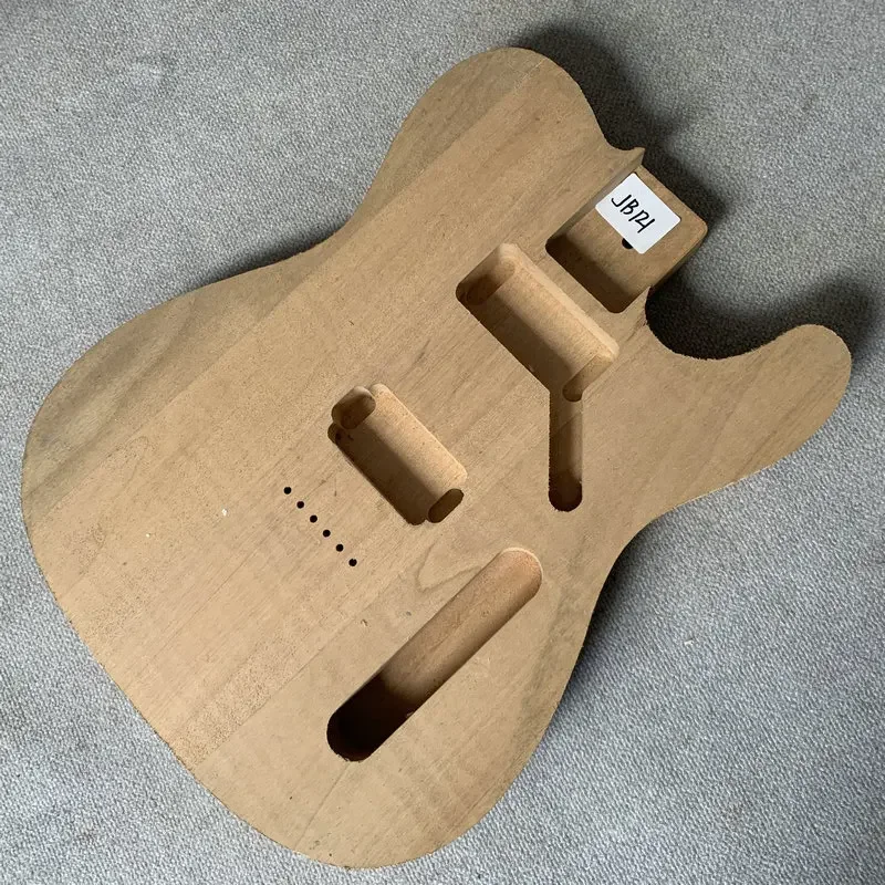 JB425 Unfinished String Through Solid Wood TL Electric Guitar Body HH Pickups Right Hand No Paints DIY &Replace Part