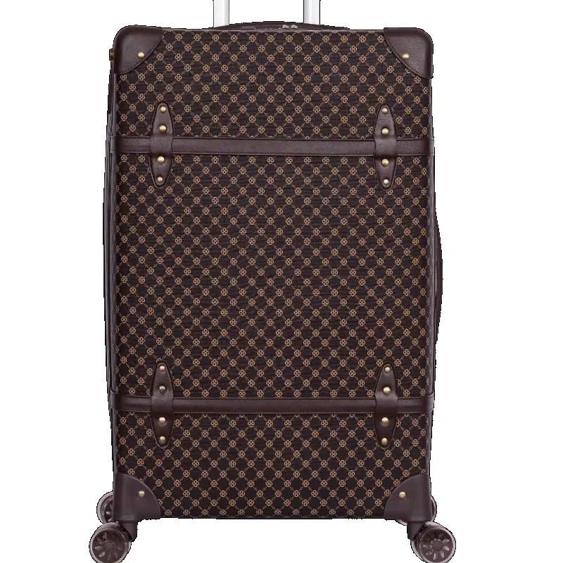 Custom brand suitcase 360 degree travel luggage bag sets with iron trolley handle