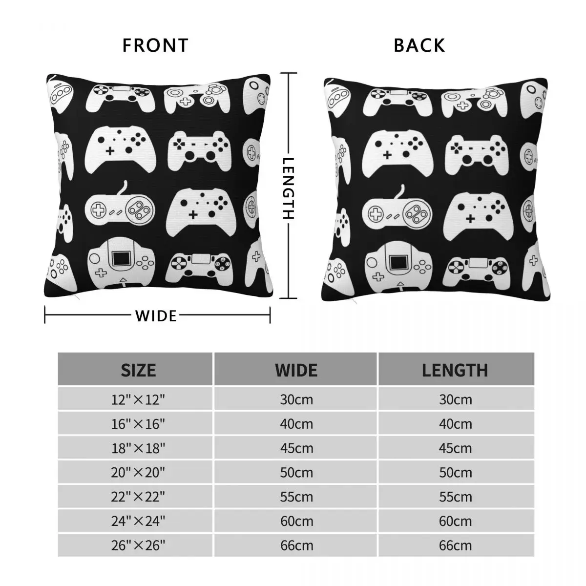 Game Controller Pillowcase Polyester Linen Velvet Printed Zip Decor Bed Cushion Cover Wholesale