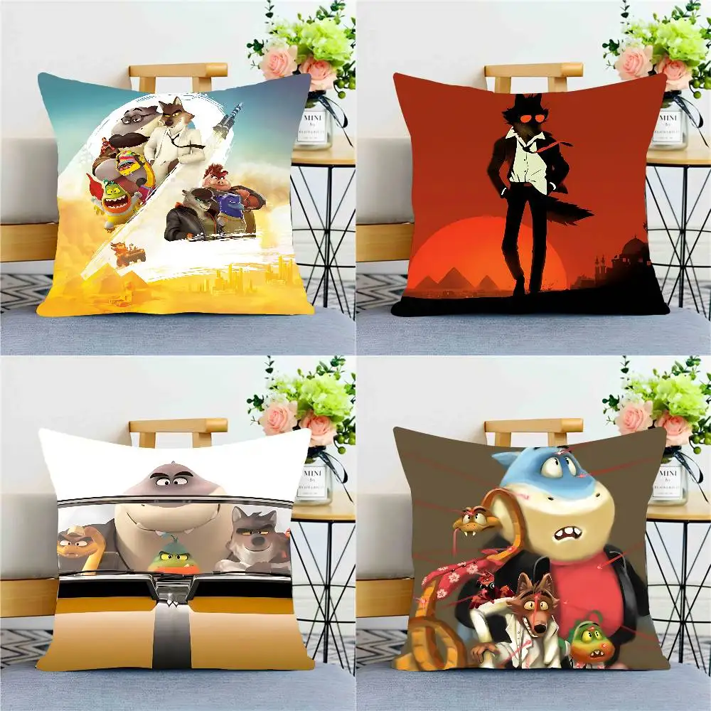 1PC Anime T-The Bad Guys Kissenbezug Quadrat Schlafzimmer Sofa Freizeit Komfort Kissen Auto Dekoration Kissenbezug 40x40